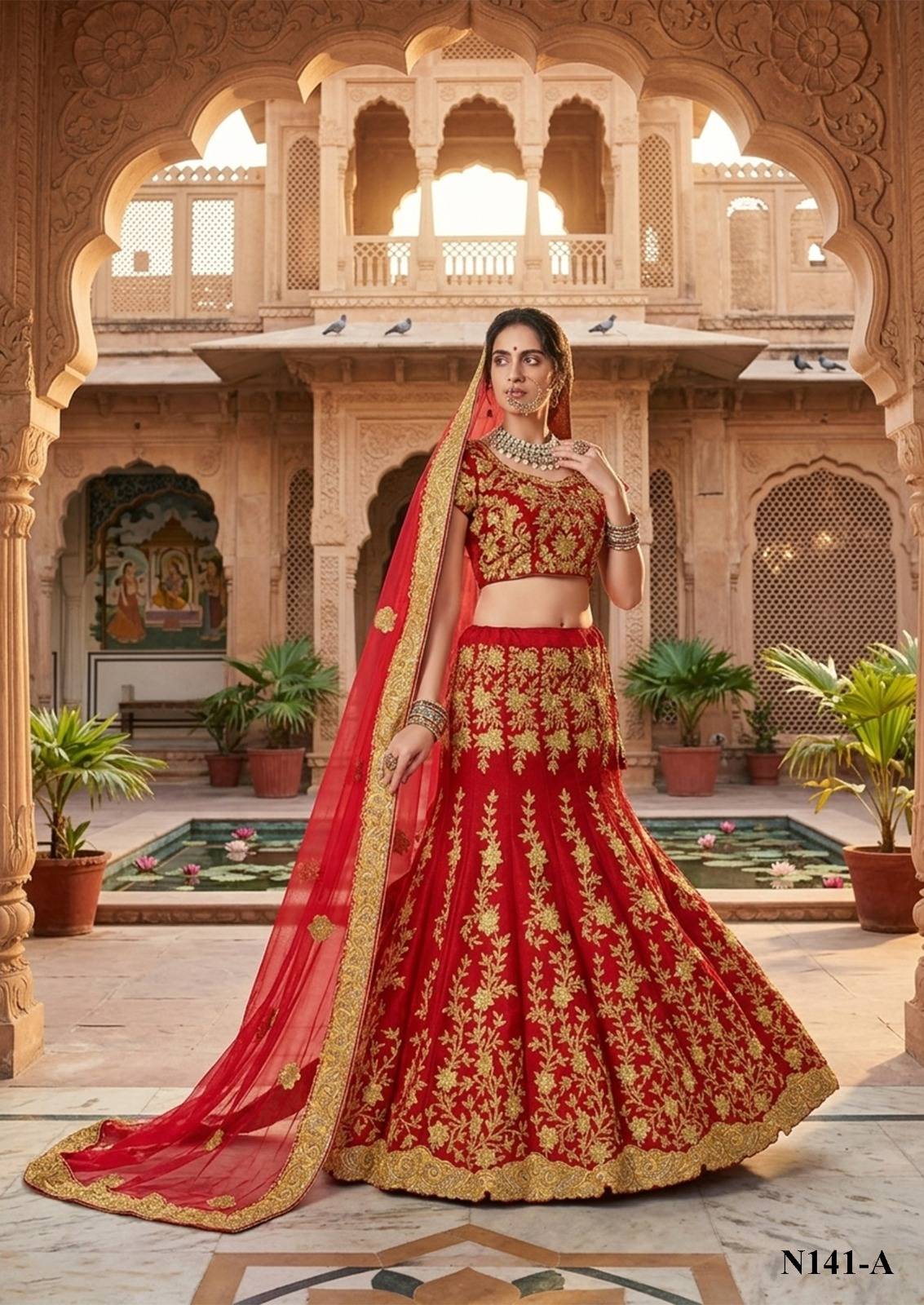 NIMAYA LEHNEGA SALE by MAHOTSAV Bridal Wear Collection Beautiful Stylish Colorful Fancy Party Wear & Occasional Wear Banarasi Silk Lehengas At Wholesale Price
